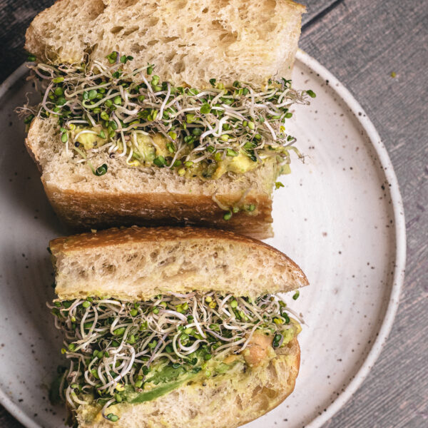 sprouts and smashed chickpea sandwich